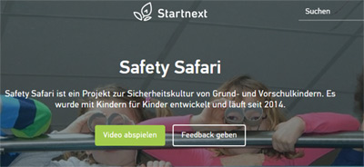 Safety Safari auf Startnext